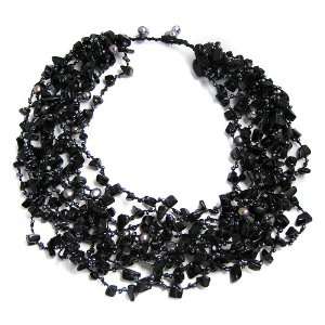  Black Onyx Necklace   Choker Jewelry