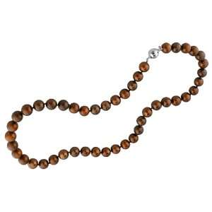   Freshwater Chocolate Pearl Necklace w/ Silver Ball Clasp Jewelry