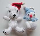 Handmade Crochet Cute Toy Winnie the Pooh Snowman Christmas Set Of 2