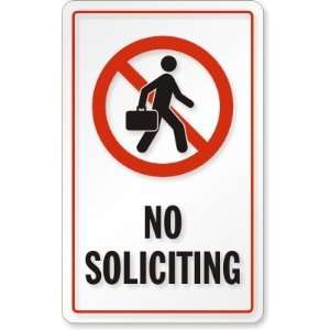  No Soliciting (with graphic) Laminated Vinyl Sign, 5 x 8 