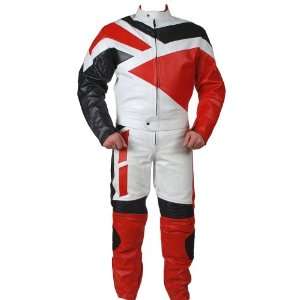  2pc Motorcycle Racing Suit with Paddings All Leather, xl 