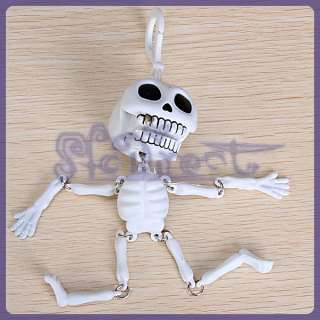 Novelty Skeleton Skull Wind Up Hanging Halloween Keychain Toy  