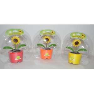  Solar Powered Plastic Dancing Flowers, Pack of 3 Red 