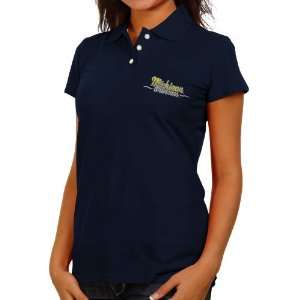  Michigan Wolverines Ladies Navy Blue Ivy League Polo 