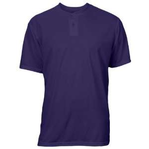 Soffe Dri 2 Button Henley Custom Baseball Jerseys 510 PURPLE AM 