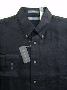 New Daniel Cremieux Signature 100% Linen Mens Polo Pocket Button Shirt 