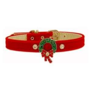 Red Velvet Christmas Holiday Dog Collar   Size 14 Kitchen 