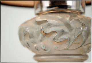   LALIQUE 1930s ART DECO Glass TABLE LAMP Feuilles De Chêne, SIGNED