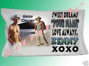 PERSONALIZED KENNY CHESNEY PILLOWCASE PILLOW CASE NEW  