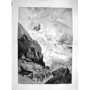  1885 AVALANCHE NORTHERN ITALY SNOW MOUNTAINS FINE ART 
