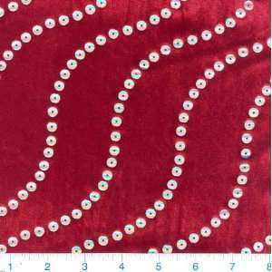   Sequins Red/Silver Fabric By The Yard Arts, Crafts & Sewing
