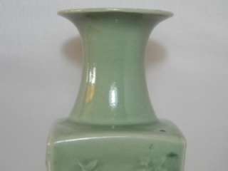   LATE 19TH  EARLY 20TH C CELADON GLAZED ANTIQUE VASE MARKED CHINA