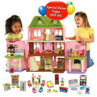  Fisher Price Loving FamilyTM Grand Dollhouse Super Set 