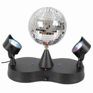 Mini Disco Rotate Mirror Ball + 2 LED Party Spot Lights  