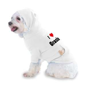  I Love/Heart Gracie Hooded T Shirt for Dog or Cat LARGE 