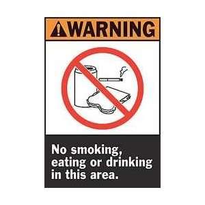 Warning No Smoking Sign,14 X 10in,eng   BRADY  Industrial 