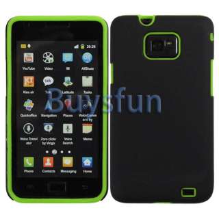 Green Black Two Colour Hybrid Silicone Case Cover for Samsung Galaxy 