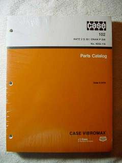 Parts manual for Case Vibromax 102 HATZ 2 G 30 / ONAN P220 Roller; new 