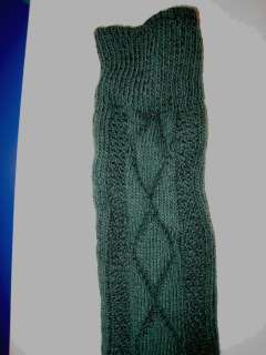 Scottish KILT SOCKS    2 pr.Cable Knit   100% Cotton    Green 