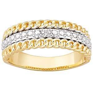   Gold over Sterling Genuine Diamond Accent Twisted Edge Ring Jewelry