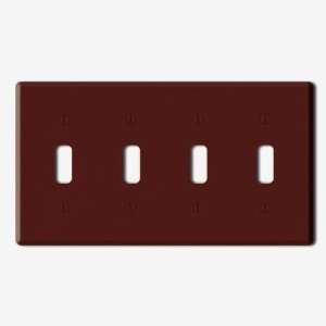  Leviton 85012   Brown   4 Gang   Toggle Type Wallplate 