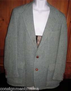 Vintage Polo Ralph Lauren Tweed Wool Green Coat Jacket  