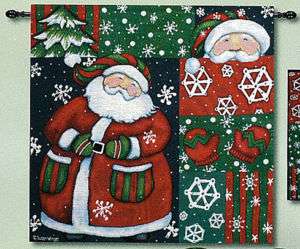 SNOW MUCH FUN SANTA Christmas Tapestry Wall Hanging  