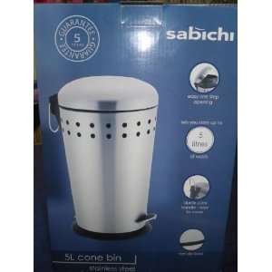  Sabichi 5 Litre Stainless Steel Cone Waste Bin Kitchen 