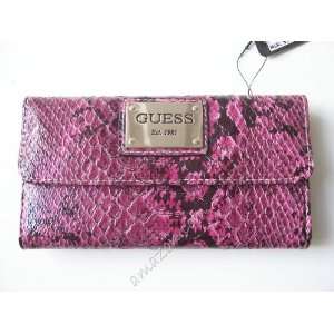    Guess Fuchsia Founders Tote SLG Slim Clutch Wallet 