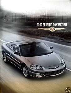 2002 Chrysler Sebring convertible new vehicle brochure  