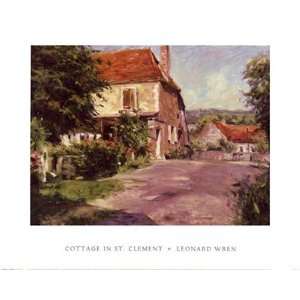  Leonard Wren   Cottage In St. Clement Size 16x12 Art 