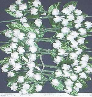 12 White Fabric Mini Rose Bud Sprays Roses  
