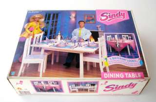 RARE VINTAGE SINDY DINING TABLE FURNITURE SET NRFB 1992 HASBRO C 