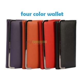 New Elegant PU Leather Women Long Wallet Purse Handcraft 4 Colors 