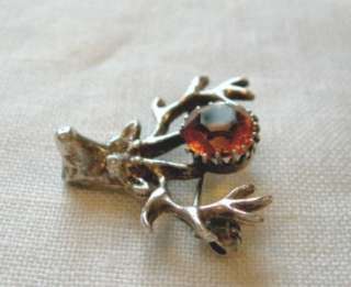 Silver & Citrine Robert Allison Iona Stag Brooch  