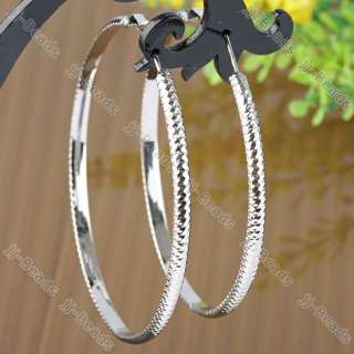 2pc Silver Plated Nickel Free Hoop Big Circle Earrings  