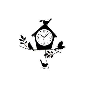  Ashton Sutton Bird House Wall Clock With Pendulum