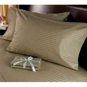   Stripe Single Ply Yarn Bed Sheet Set (Linen) King.
