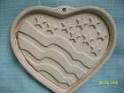Longaberger Stoneware Cookie Art Mold Patriotic Heart F