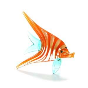  Fitz and Floyd Glass Menagerie Orange Striped Angel Fish 
