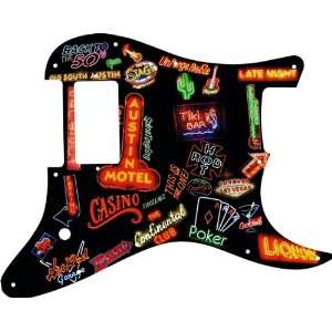  Neon Collage Graphical Strat H 11 Hole Pickguard Musical 