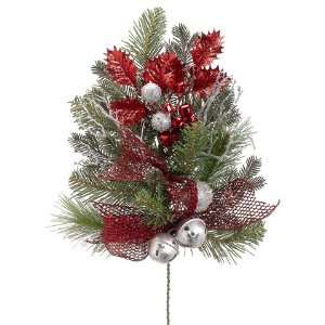  19 Jingle Bell/Pine Spray Red Silver (Pack of 12)