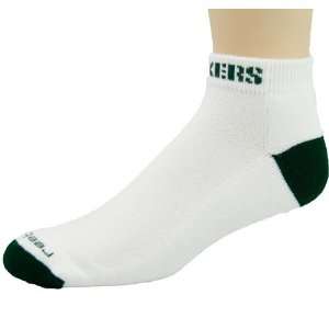   Reebok Green Bay Packers White Green Low Cut Socks