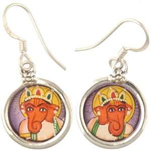 Lord Ganesha Earrings   Sterling Silver