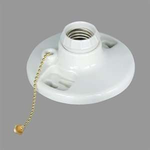   Lighting 18012 Keyless Ceramic Lampholder Pull Chain