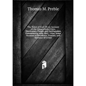   of Pestilence, Famine, and Increase of Crime Thomas M. Preble Books