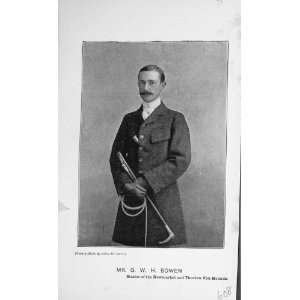    Antique Portrait 1894 Mr G.W.H Bowen Thurlow Hounds