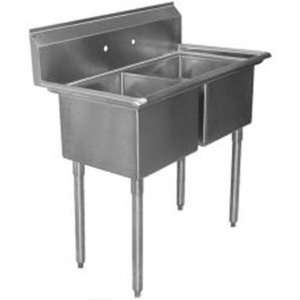  2 Compartment Stainless Steel Commercial Sink, 17 x 17 x 