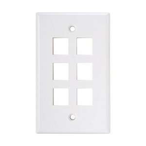   & Cable Keystone Style Port Wall Plate   White   2 Port Electronics