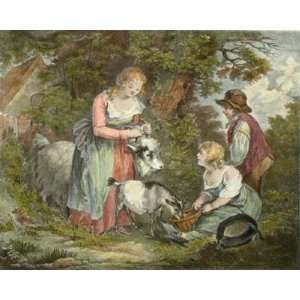  Children Feeding Goats Etching Morland, George Tomkins, W 